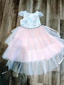 Rare Editions Girls Size 6x Special Occasion Pink & White Party Dress - Picture 1 of 4