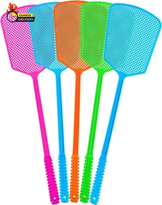 Fly Swatter,5 Pack Plastic Heavy Duty Manual Fly Killer, Long Handle Flyswatter, - Picture 1 of 12