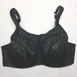 Panache Sport Damen 32G schwarz beige Power Sport BH mit Bügel gefüttert 5021C gebraucht, in einwandfreiem Zustand - Bild 1 von 4