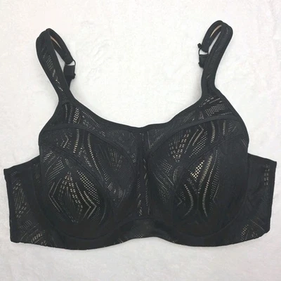 Panache Sport Womens 32G Black Beige Power Sports Bra Underwire Lined 5021C EUC - Image 1 of 4