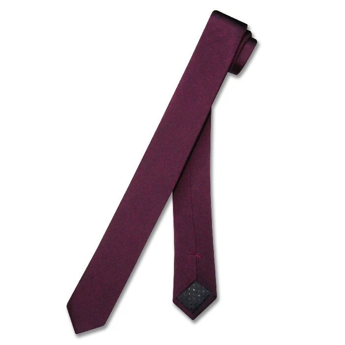 COVONA Narrow NeckTie EXTRA Skinny PURPLE / PLUM Thin Men's Neck Tie - Image 1 of 1