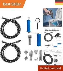 Luxuriöse Rohrreinigungsspirale 2 * 3-Meter mit 12mm Durchmesser und Zubehör - Bild 1 von 11