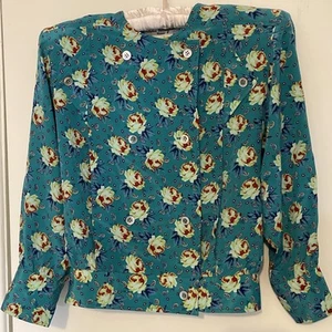 Floral Salvatore Ferragamo Firenze Vintage Cropped Seide Top Italy Gr. 4 (E) - Bild 1 von 6