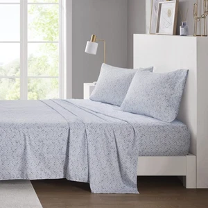 Printed Microfiber Sheet Set, Soft Modern Bedroom Decor, Elastic Deep Pocket,... - Picture 1 of 9