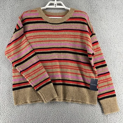 Lucky Brand Sweater Womens Large Multi Stripe Crewneck Pullover Soft Knit New - Image 1 of 4