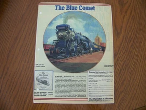 Locomotora RR The Blue Comet Railroad Train Plate Advertisement New Jersey - Imagen 1 de 1