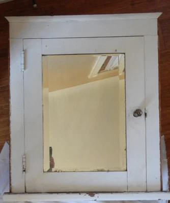 AUTHENTIC Antique Primitive Wood/Mirror Medicine Wall Cabinet vintage Farmhouse - Image 1 of 4