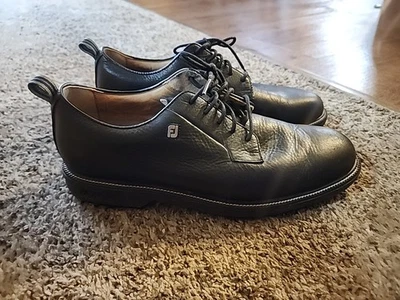 Footjoy Dryjoys Premier Series Zapato Hombre 9 M Packard Versatrax Cuero Negro Foto 1 de 4