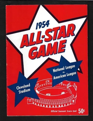 1954 MLB All Star Game Program,Cleveland, Williams, Mays, Mantle, Musial- NM/MNT - Image 1 of 4