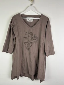 Hearts Desire Mary Grace Shirt Large Woman L Angel Cherub Graphic T-Shirt V-Neck - Picture 1 of 3