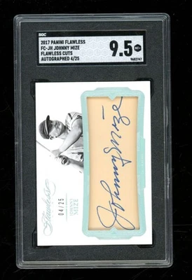 2017 Panini Flawless Johnny Mize Cut Auto Autograph /25 SGC 9.5 SE2061 - Image 1 of 2