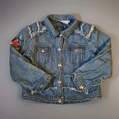 CHRISTIAN DIOR GITANE TATTOO SWALLOW BIRD VINTAGE FRAY BLUE DENIM JACKET AGE 6 - Image 1 of 4