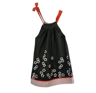 Vestido Sophie Catalou Niños Niñas Talla 4 Marrón Floral Funda de Almohada Solero Foto 1 de 4