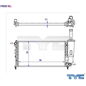 RADIATOR ENGINE COOLING 709-0027-R FOR FIAT PUNTO/Hatchback/Van 1.2L 4cyl PUNTO - Picture 1 of 10