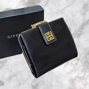 Givenchy Portafoglio Pelle Nero Donna Design Elegante 11,5x9,5cm Autentico dal GIAPPONE - Foto 1 di 12