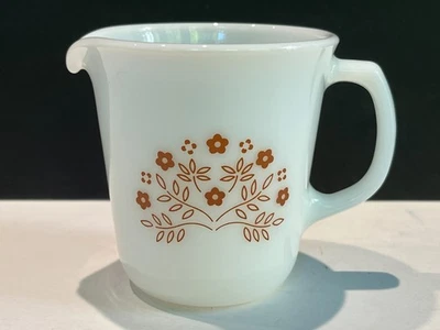 Mid Century Vintage PYREX Milk Glass Creamer Summer Impressions "Ginger" Color - Image 1 of 4