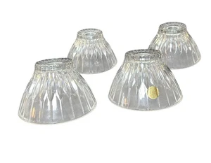 Set di 4 paralumi vintage in vetro taglio cristallo Bleikristall 4,5" Art Bells - Foto 1 di 9