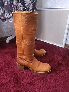 Botas Campus Western Longhorn Cosidas Vintage Años 70 Para Mujer 9 M Hechas en EE. UU. Gruesas - Imagen 1 de 22