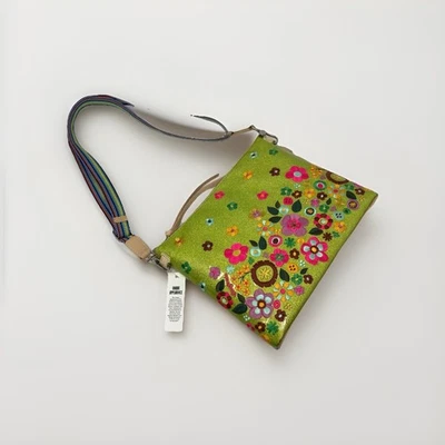 Consuela Buzzy Downtown Crossbody Bag Green Floral Maximalist Whimsical RARE - Image 1 of 4