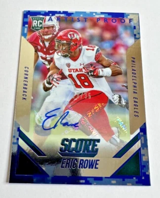 Eric Rowe 2015 Score Artist's Proof Signatures BLUE RC AUTO Utah Utes #'d /35 - Image 1 of 2
