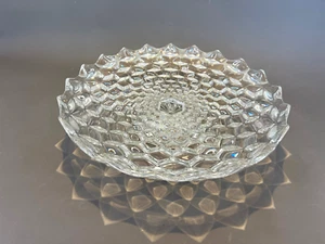 Vintage Large American Fostoria Cubic Glass Salver Tray Shallow Bowl 16" - Rare! - Picture 1 of 11