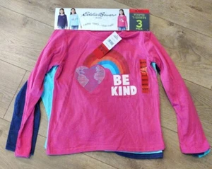 ⭐New⭐ Eddie Bauer Kids Youth Girls 3 Pack Tee Graphic & Pocket T- Shirts M 10-12 - Picture 1 of 10