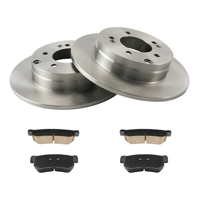 Rotores de freno traseros + pastillas de freno de cerámica para Hyundai Sonata 2005 2006 2007 Foto 1 de 4