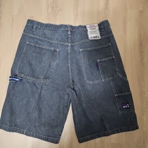 Phat Farm Baggy Black Denim Shorts Men Carpenter Loose Denim Hip Hop Y2K 90's - Picture 1 of 10
