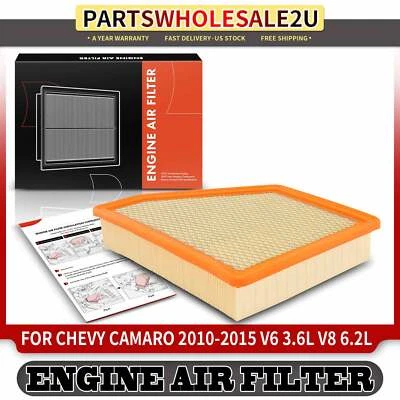 Filtro de aire del motor para Chevrolet Camaro 2010 2011-2015 3,6 L 6,2 L panel flexible Foto 1 de 4