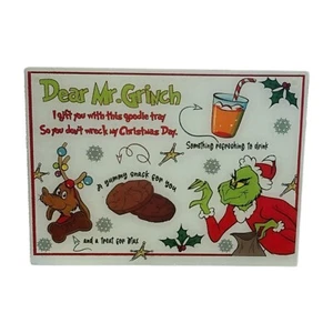 Tagliere in vetro temperato 11 x 15 ~ biscotti per Babbo Natale ~ Grinch ~ cucina ~ regalo - Foto 1 di 1