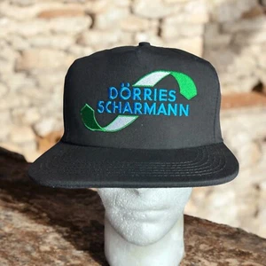 Vintage Graffiti Dorries Scharmann Cap Black Strap back Trucker Hat Made USA - Picture 1 of 10