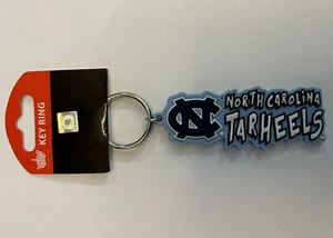 UNC University of North Carolina Tar Heels Keychain Key Ring Tag Rubber Licensed - Picture 1 of 2