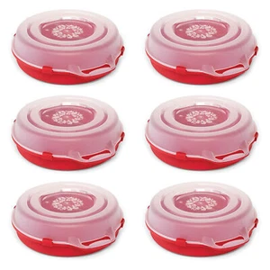 Homz 24 Inch Seasonal Holiday Christmas Plastic Wreath Storage Box, Red (6 Pack) - Picture 1 of 11