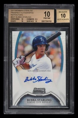 Refractor automático Bowman Sterling Prospect 2011 ⚾/199 Bubba Starling BGS 10/10 Foto 1 de 2