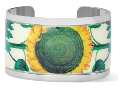 NWT Brighton POP APPEAL SUNFLOWER Silver Multi CUFF Bangle Bracelet MSRP $88 - Imagem 1 de 3