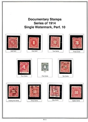 1914 U.S. DOCUMENTARY  Numeral Issue S.L. Wkm p.10 Sc#R195-  Mint/Used SCARCE! - Image 1 of 2