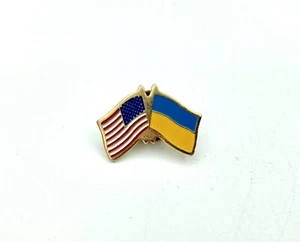AES USA American & Ukraine Country Flag - Friendship Lapel Pin - Bild 1 von 4