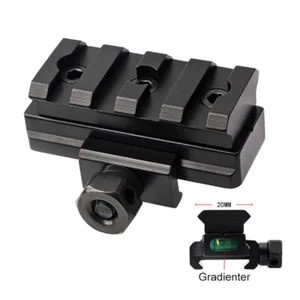 New 4 Slot Low Riser Picatinny Rail with Spirit Bubble Level Scope Mount Base - Picture 1 of 5