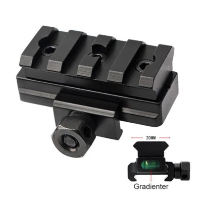 New 4 Slot Low Riser Picatinny Rail with Spirit Bubble Level Scope Mount Base - Image 1 of 4
