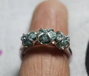 2.85 CT Natürlich Blau Grobem Diamantring, Blau Raw Diamantring, 925 Silberring - Bild 1 von 6