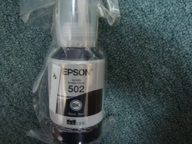 Recarga de tinta negra Epson 502 genuina / 127 ml / Exp: 2023 / SIN CAJA Foto 1 de 1
