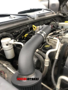 Kit de admisión de aire y filtro todo negro recubierto de 2 piezas para 2003-2010 Dodge Dakota 3.7L V6 - Imagen 1 de 3