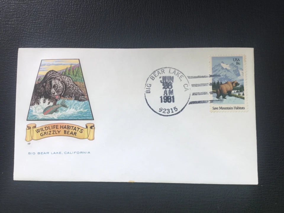 ICOLLECTZONE  US 1923 Save Mountain Habitat Grizzly Bear Mountain  FDC  (F400) - Image 1 of 1