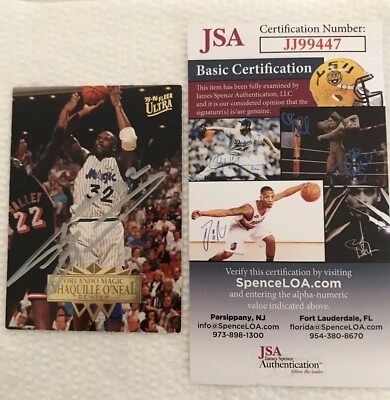 Shaquille O'Neal HOF Autographed FULL SIGNATURE 1995 Fleer Ultra JSA COA RARE - Image 1 of 4