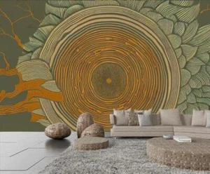 3D Pétalos Textura R859 Papel pintado Mural Autoadhesivo Extraíble Panda - Imagen 1 de 12