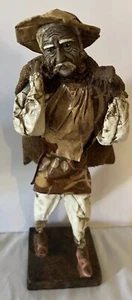 Mexican paper machete man carrying large sack 12” - Picture 1 of 3