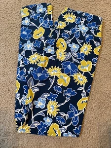 NEW LulaRoe leggings OS One Size Floral Realistic Sunflowers blue yellow #486 - Picture 1 of 3