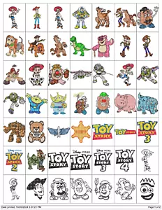 95 CARTOON TOY CHARACTERS EMBROIDERY MACHINE DESIGNS PES JEF HUS EXP DST USB - Picture 1 of 24