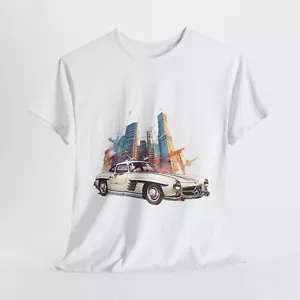 White Mercedes T-Shirt Unisex Heavy Cotton - Picture 1 of 7