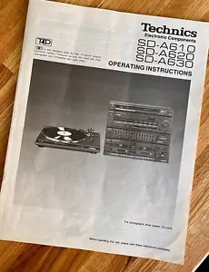 TECHNICS SD-A610/ A620/ A630 Operating Instructions/ Manual SQX44177 -JAPAN- - Picture 1 of 11